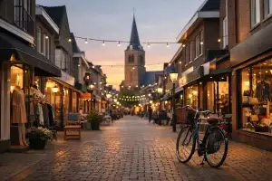 Winkelstraat in het centrum van Barneveld overdag