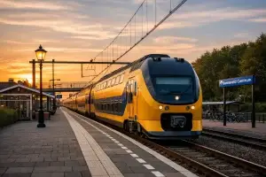 Realistisch beeld van station Barneveld bij daglicht