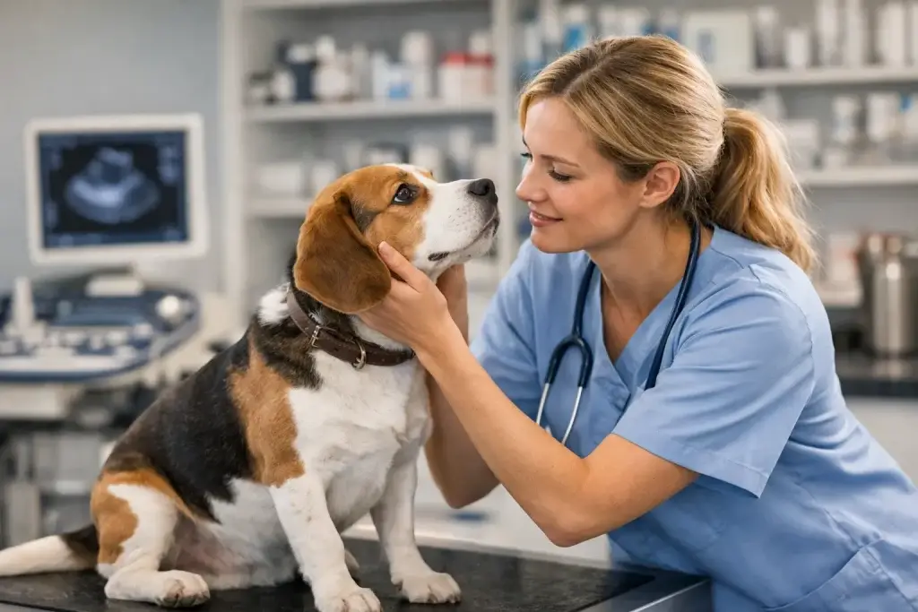 Dierenarts onderzoekt een hond in een moderne praktijk in Barneveld