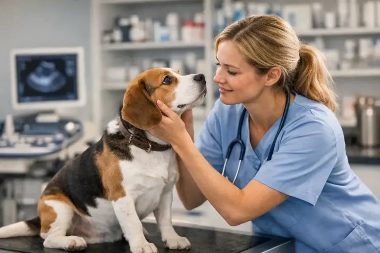 Dierenarts onderzoekt een hond in een moderne praktijk in Barneveld