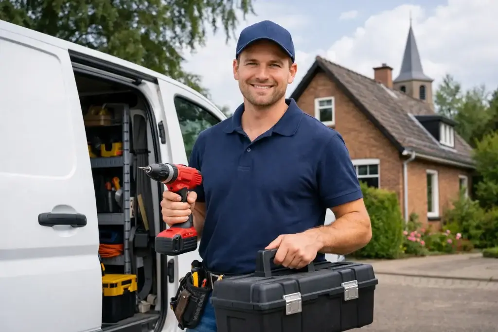 Klusjesman repareert keukenkast in woning in Barneveld