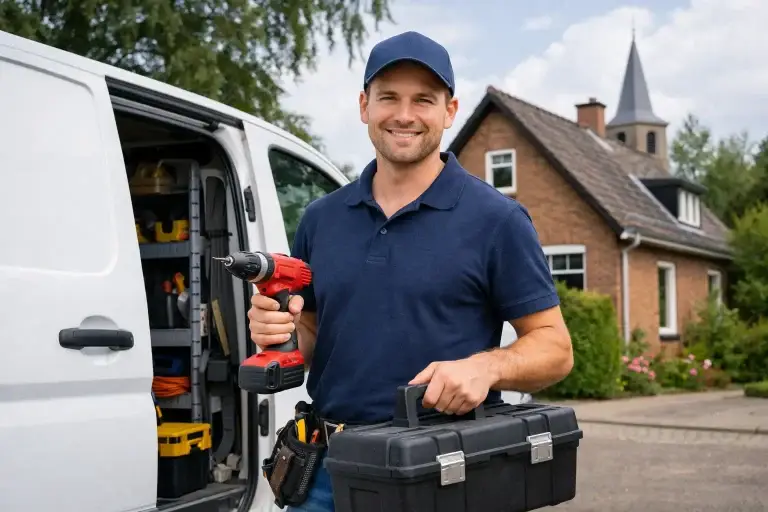 Klusjesman repareert keukenkast in woning in Barneveld