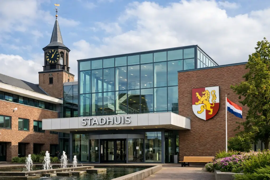 Vooraanzicht van het stadhuis in Barneveld